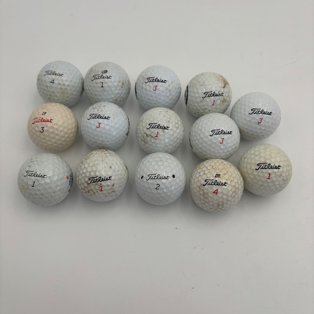Titleist Golf Balls Mixed Lot 14 Count White Good Used‎ Pro V1 DT Solo NXT